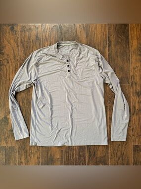 Free Fly Large Gray Bamboo Flex Long Sleeve Henley